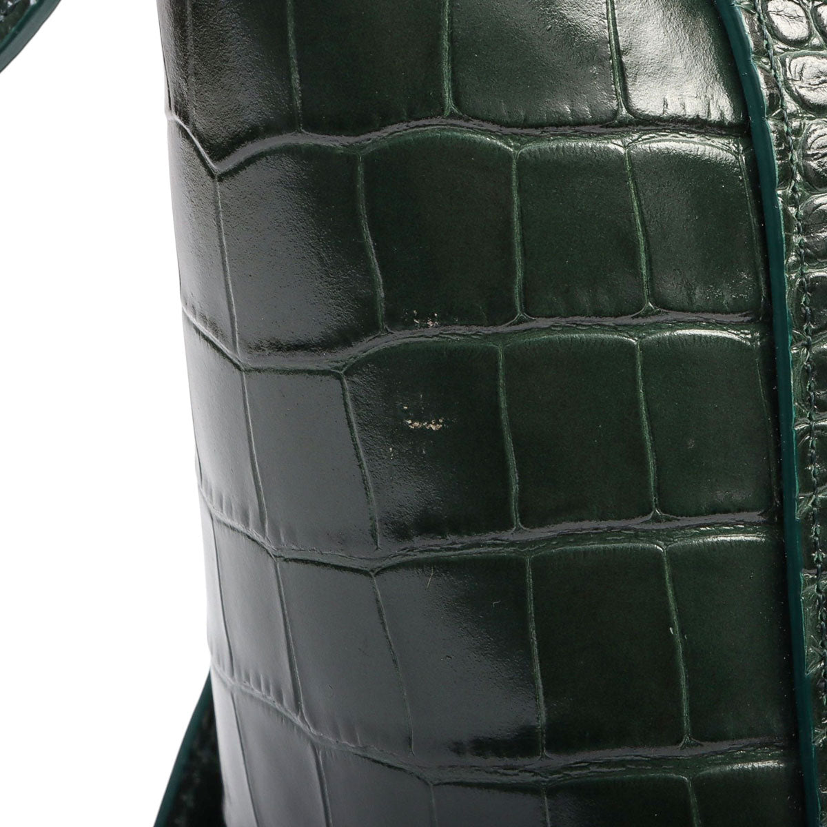 Croco-embossed belt bag micro green