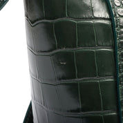 Croco-embossed belt bag micro green