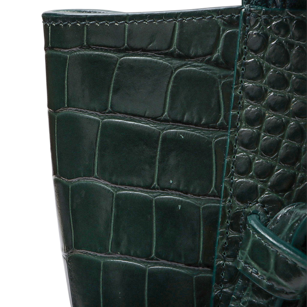Croco-embossed belt bag micro green