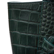 Croco-embossed belt bag micro green