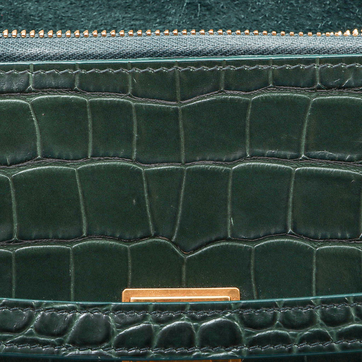 Croco-embossed belt bag micro green