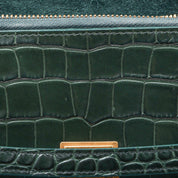 Croco-embossed belt bag micro green