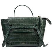 Croco-embossed belt bag micro green