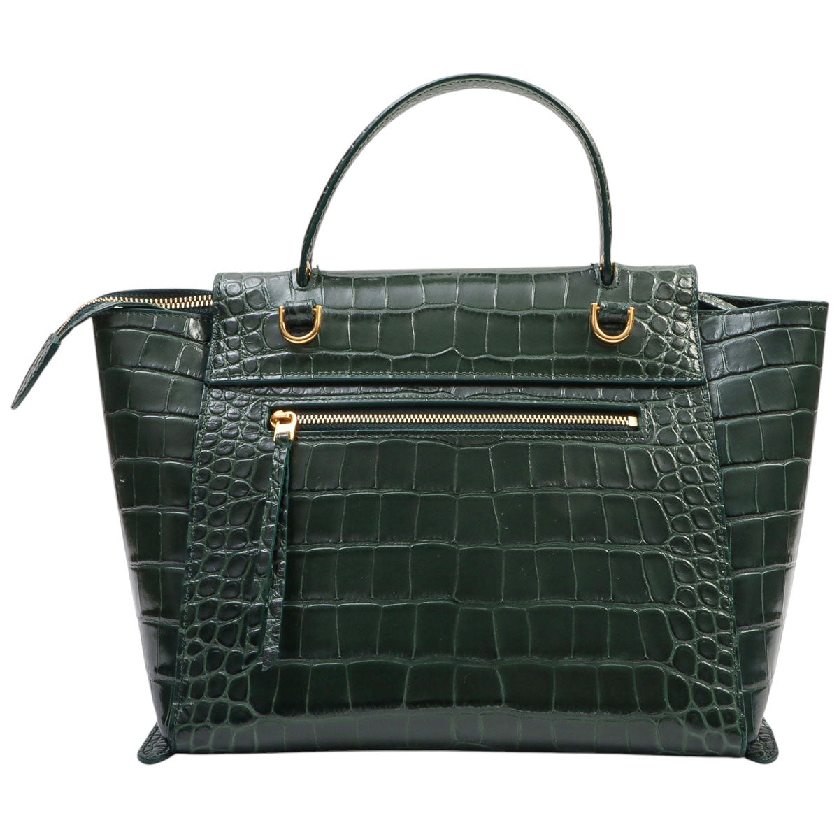 Croco-embossed belt bag micro green