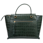 Croco-embossed belt bag micro green