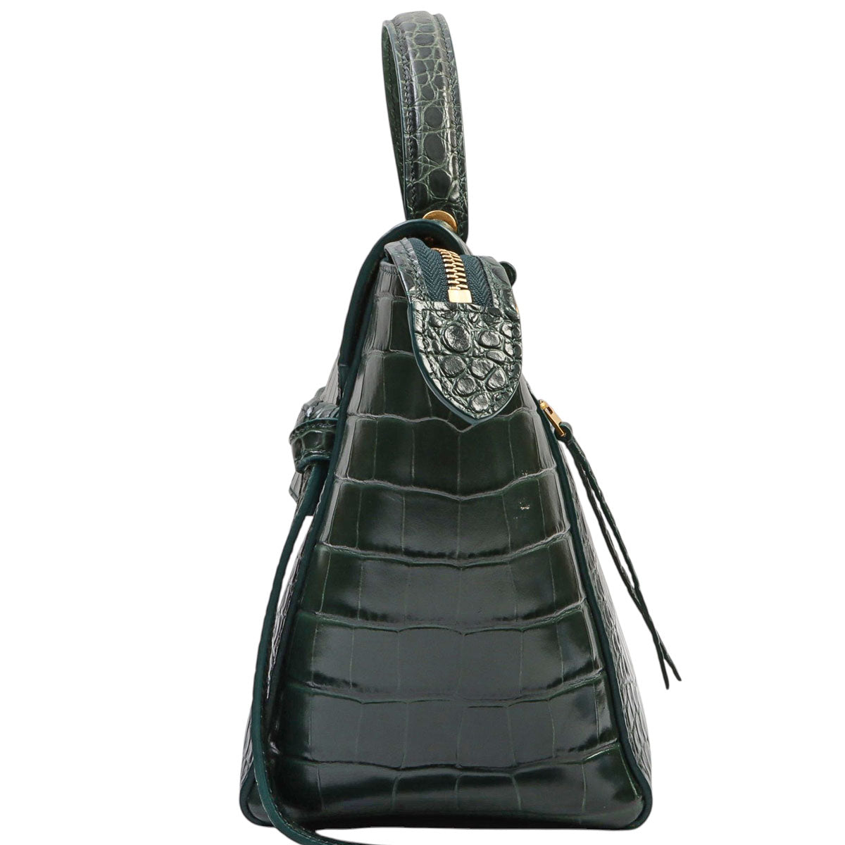 Croco-embossed belt bag micro green