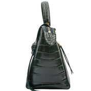 Croco-embossed belt bag micro green