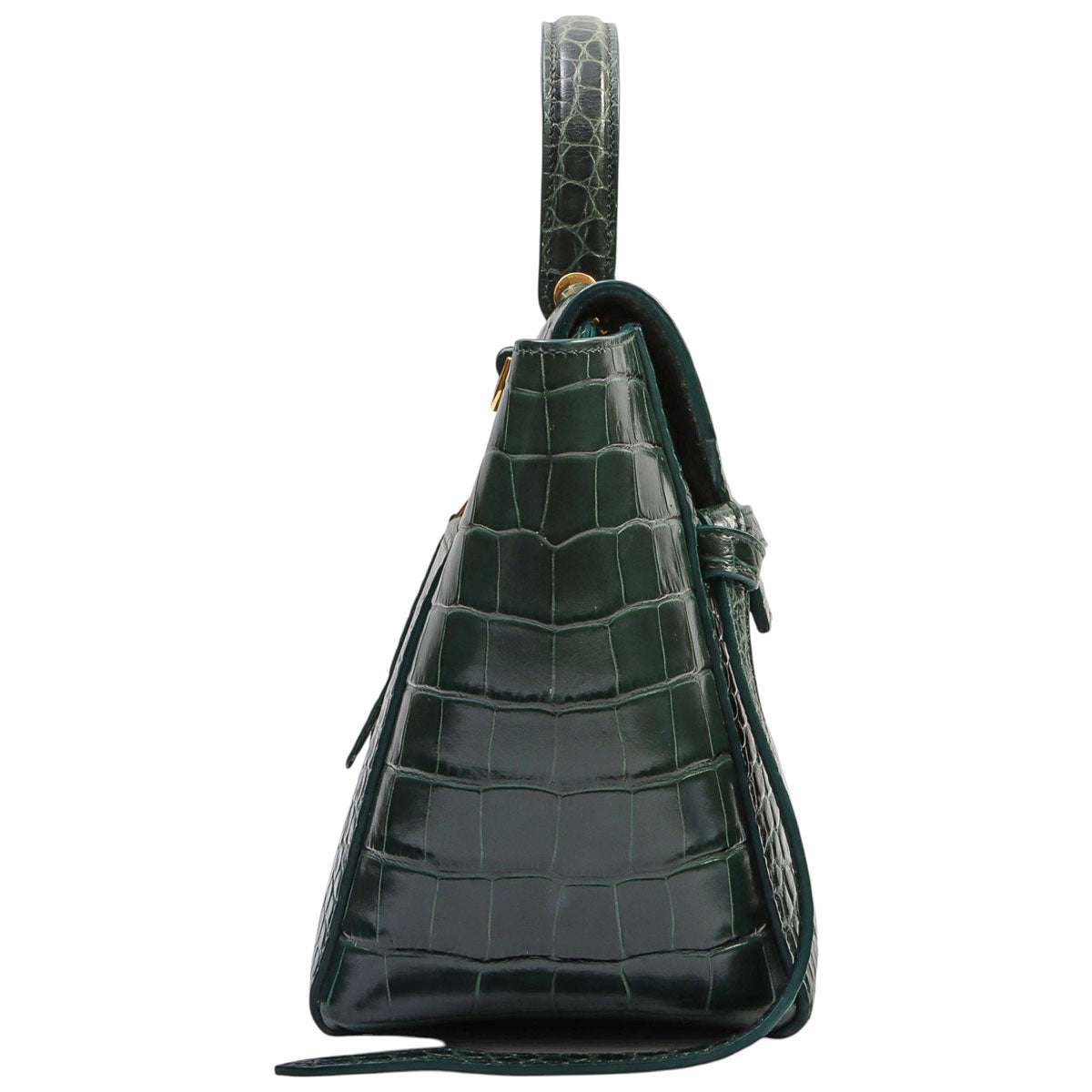 Croco-embossed belt bag micro green