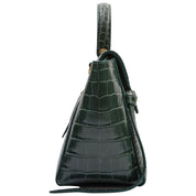 Croco-embossed belt bag micro green