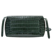 Croco-embossed belt bag micro green