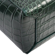 Croco-embossed belt bag micro green