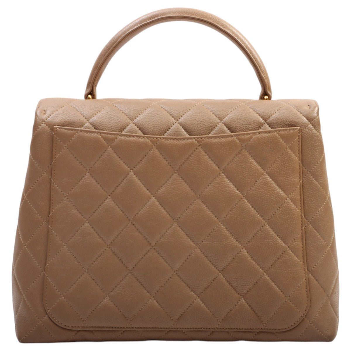 circa 1997 Caviar Skin CC Turn-lock Handbag Beige