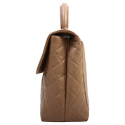 circa 1997 Caviar Skin CC Turn-lock Handbag Beige