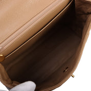 circa 1997 Caviar Skin CC Turn-lock Handbag Beige
