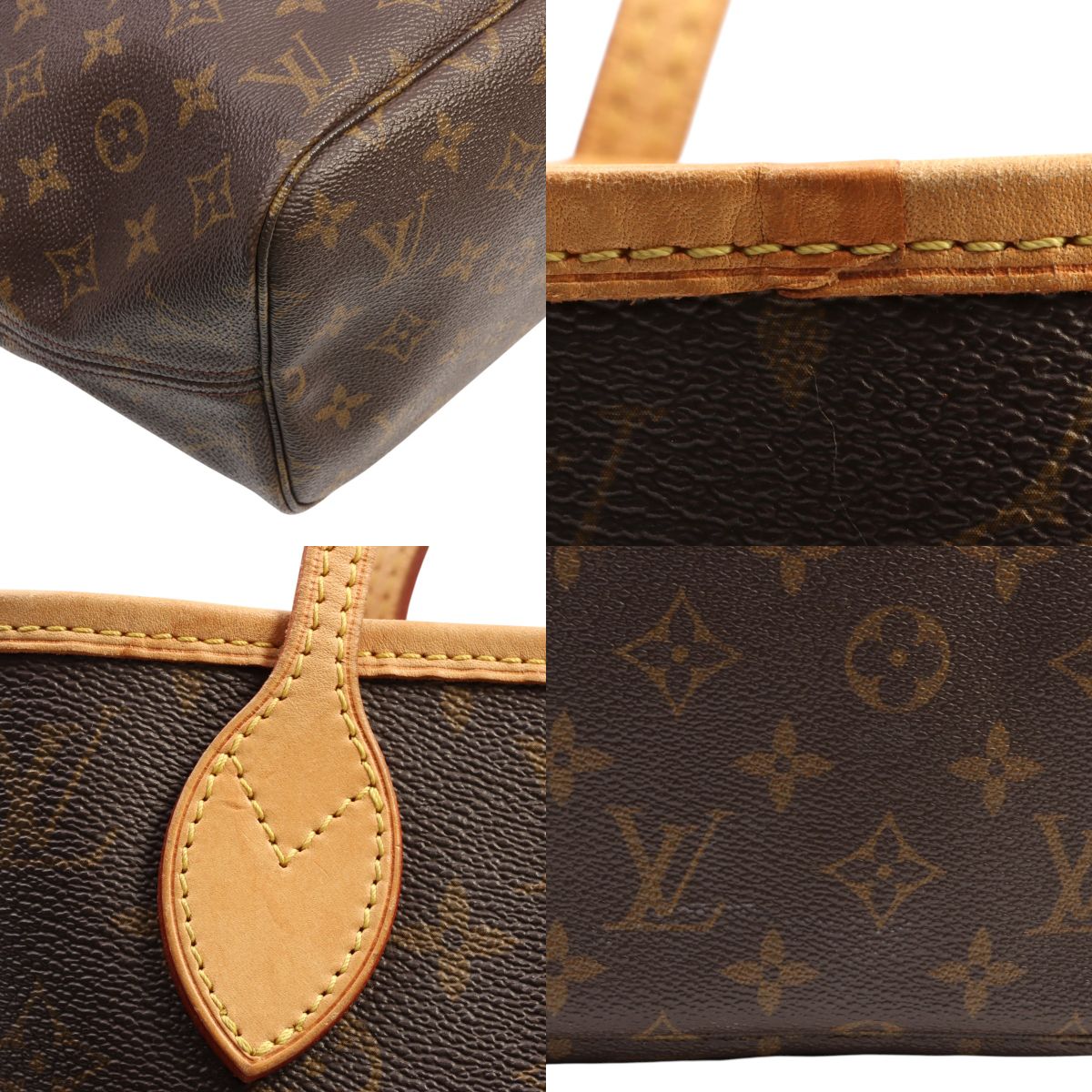2008年产 老花帆布 Neverfull MM 中号手袋 棕色