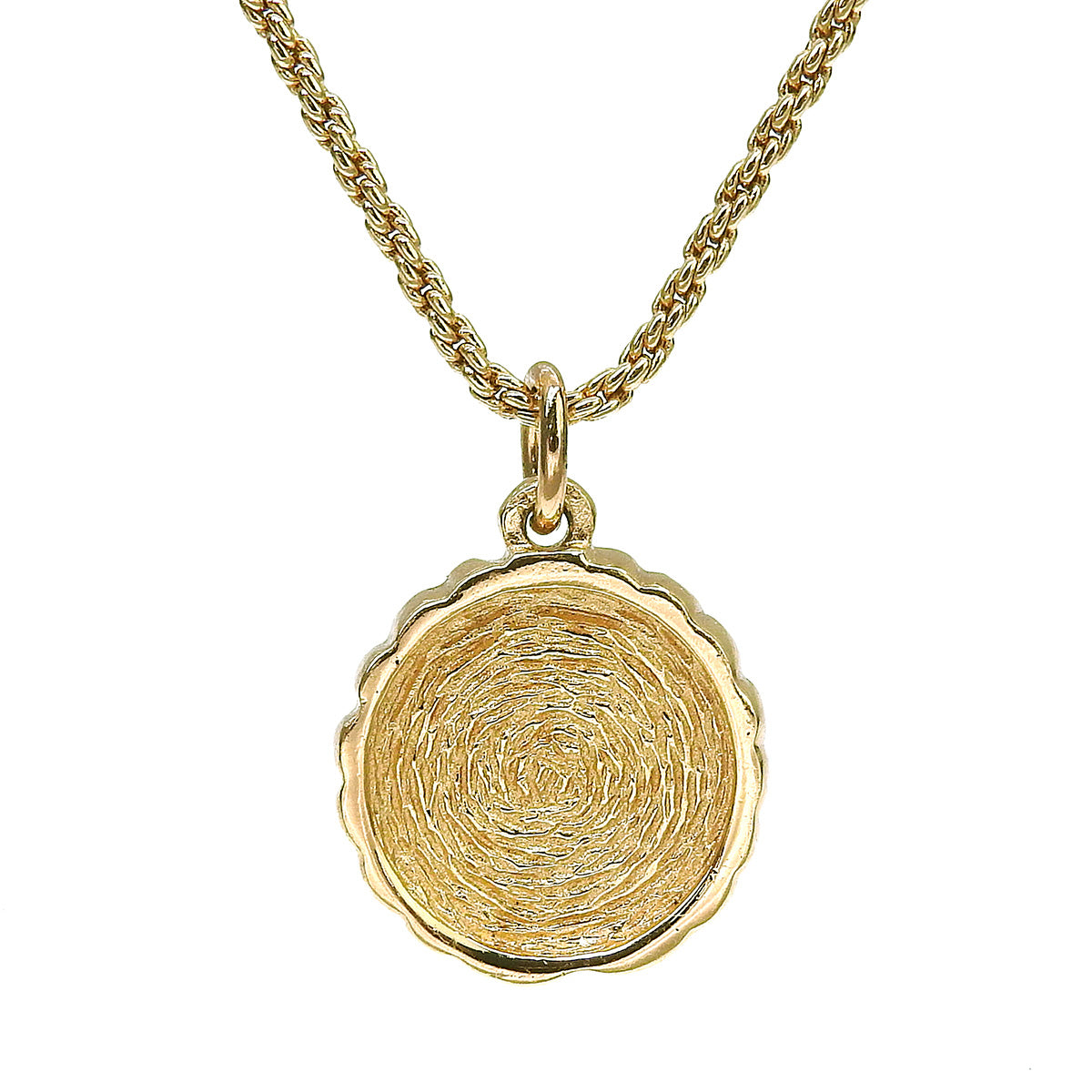 Circle Logo Plate Necklace Gold