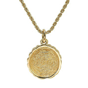Circle Logo Plate Necklace Gold