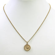 Circle Logo Plate Necklace Gold