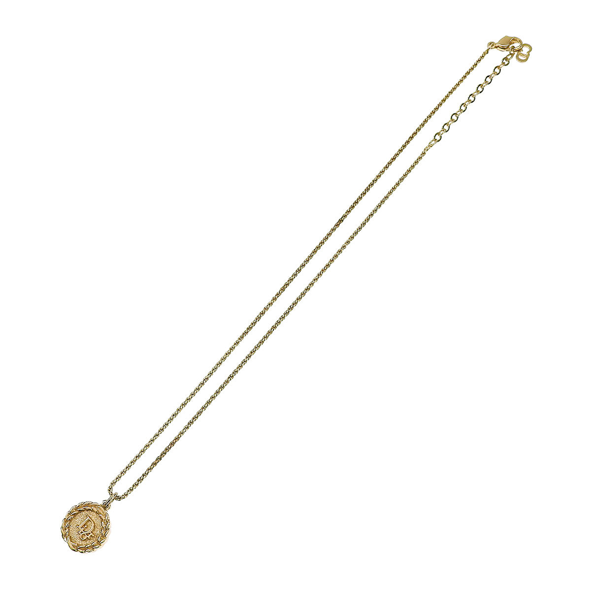 Circle Logo Plate Necklace Gold