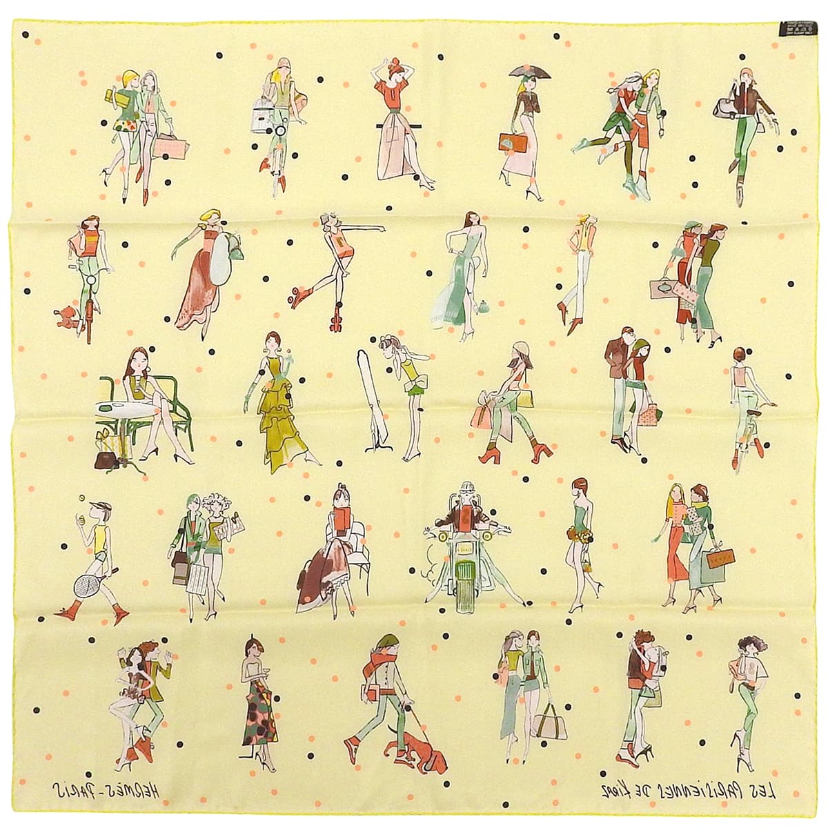 カレ70 LES PARISIENNES DE KIRASスカーフ イエロー