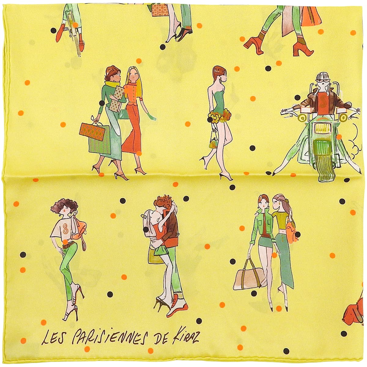 カレ70 LES PARISIENNES DE KIRASスカーフ イエロー