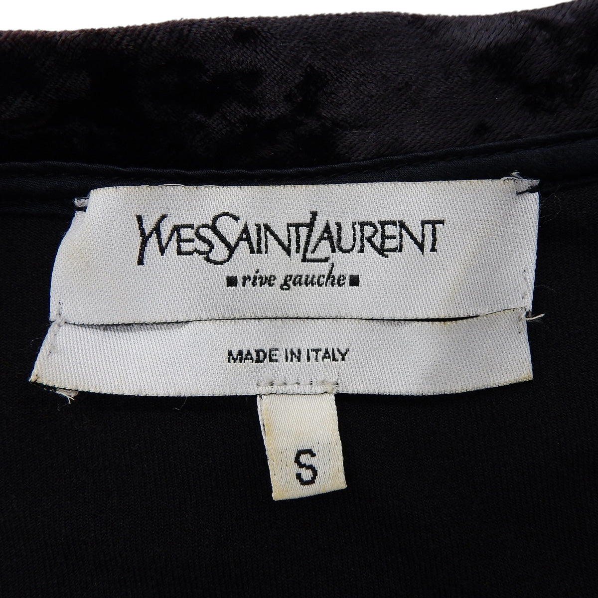 Velour Logo Rhinestone T-Shirt #S Black