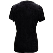 Velour Logo Rhinestone T-Shirt #S Black