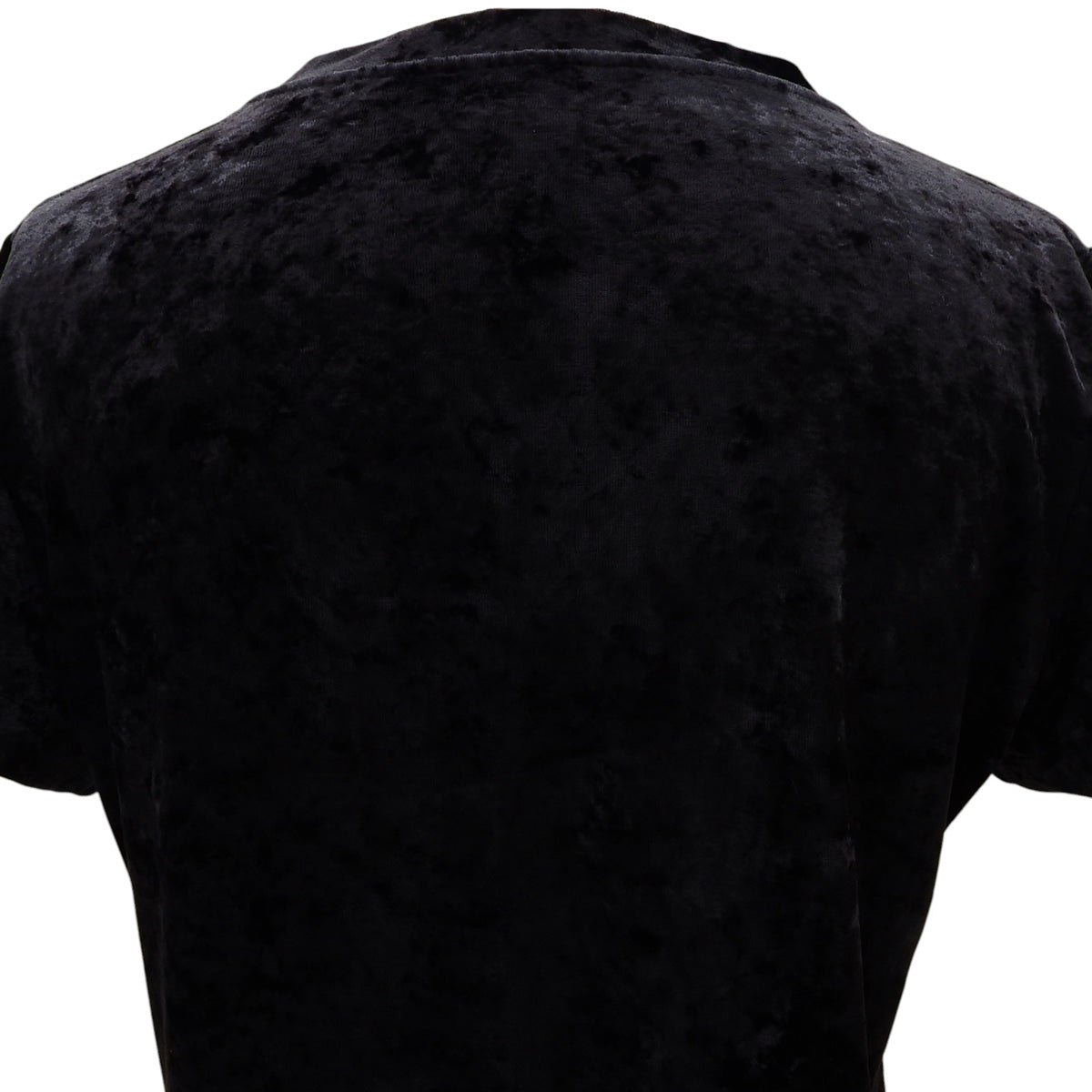 Velour Logo Rhinestone T-Shirt #S Black