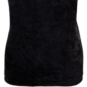 Velour Logo Rhinestone T-Shirt #S Black