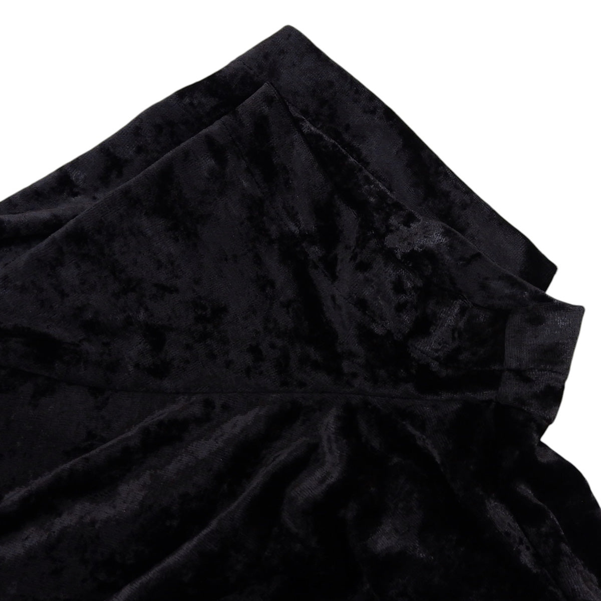 Velour Logo Rhinestone T-Shirt #S Black