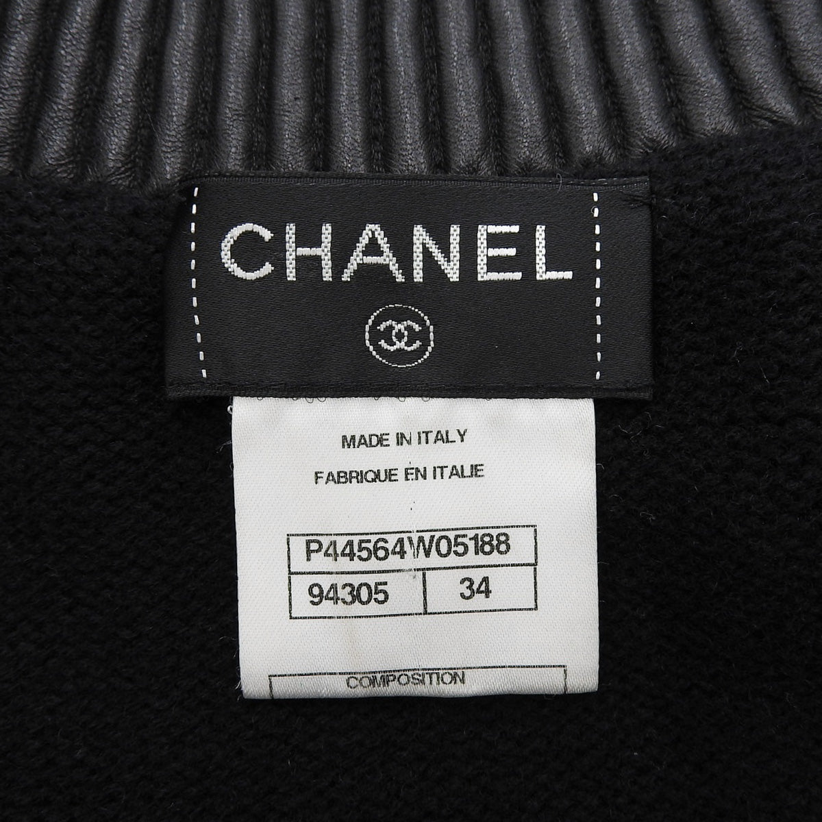 2012 Wool and Leather Combo CC Logo Zip-Up Blouson #34 Black