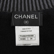 2012 Wool and Leather Combo CC Logo Zip-Up Blouson #34 Black