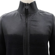 2012 Wool and Leather Combo CC Logo Zip-Up Blouson #34 Black