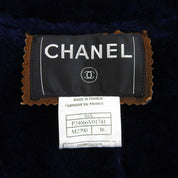 2004 Logo Zip-Up Leather Jacket #38 Brown/Navy
