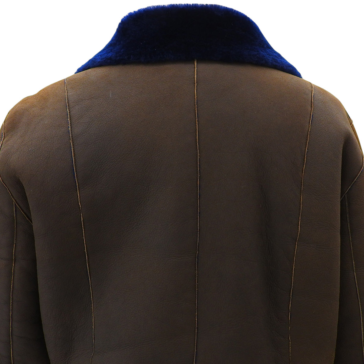 2004 Logo Zip-Up Leather Jacket #38 Brown/Navy