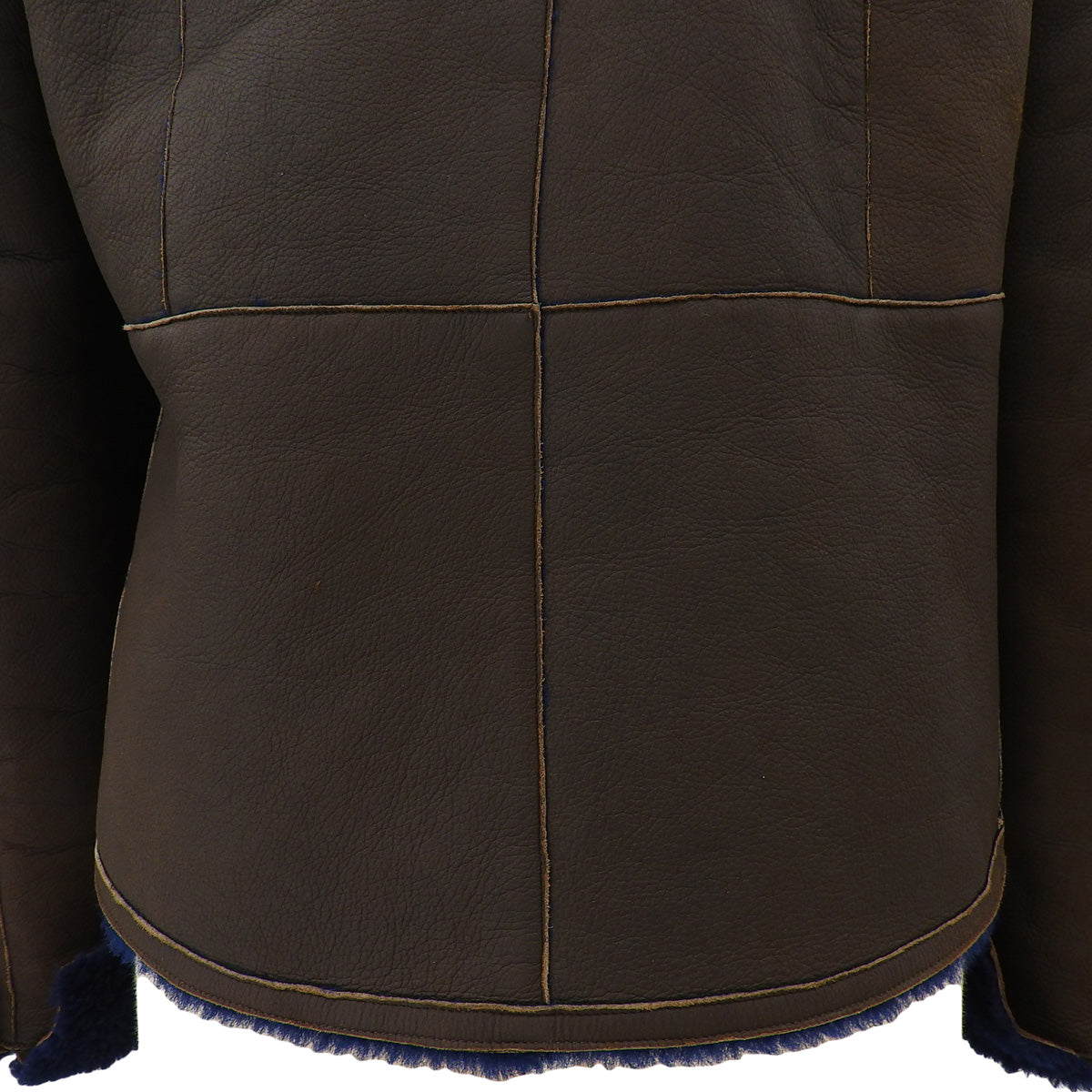 2004 Logo Zip-Up Leather Jacket #38 Brown/Navy