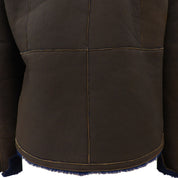 2004 Logo Zip-Up Leather Jacket #38 Brown/Navy