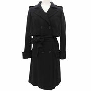 Wool Matelassé Stitch CC Logo Button Coat #36 Black