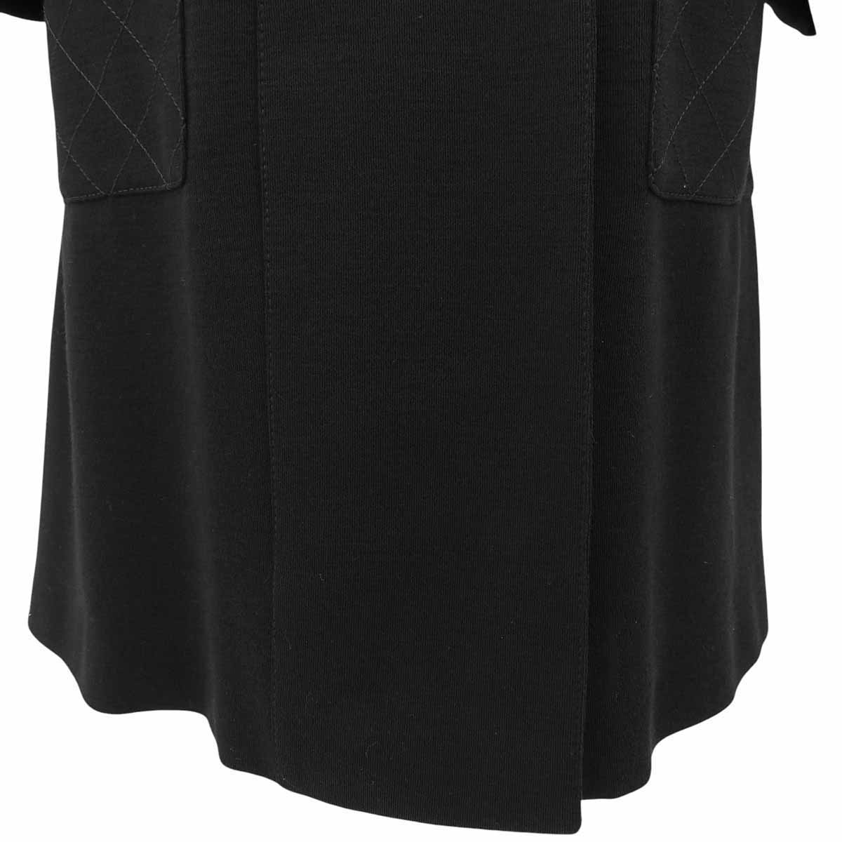 Wool Matelassé Stitch CC Logo Button Coat #36 Black