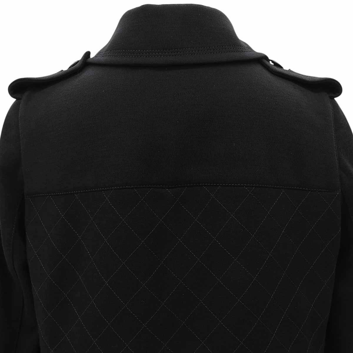Wool Matelassé Stitch CC Logo Button Coat #36 Black