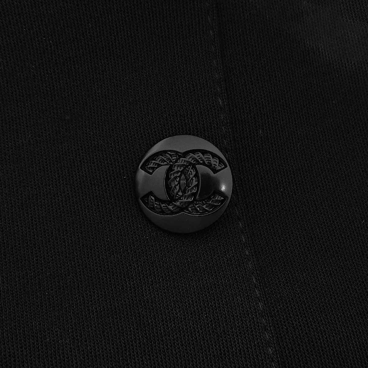 Wool Matelassé Stitch CC Logo Button Coat #36 Black