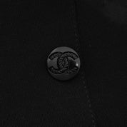 Wool Matelassé Stitch CC Logo Button Coat #36 Black