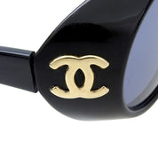 CC Mark Plate Round Sunglasses Black