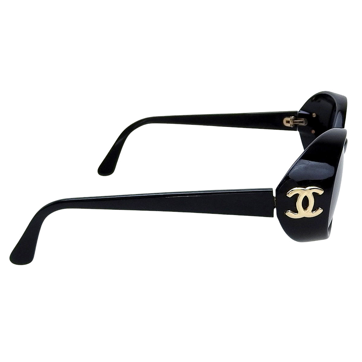 CC Mark Plate Round Sunglasses Black