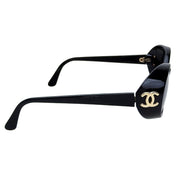 CC Mark Plate Round Sunglasses Black