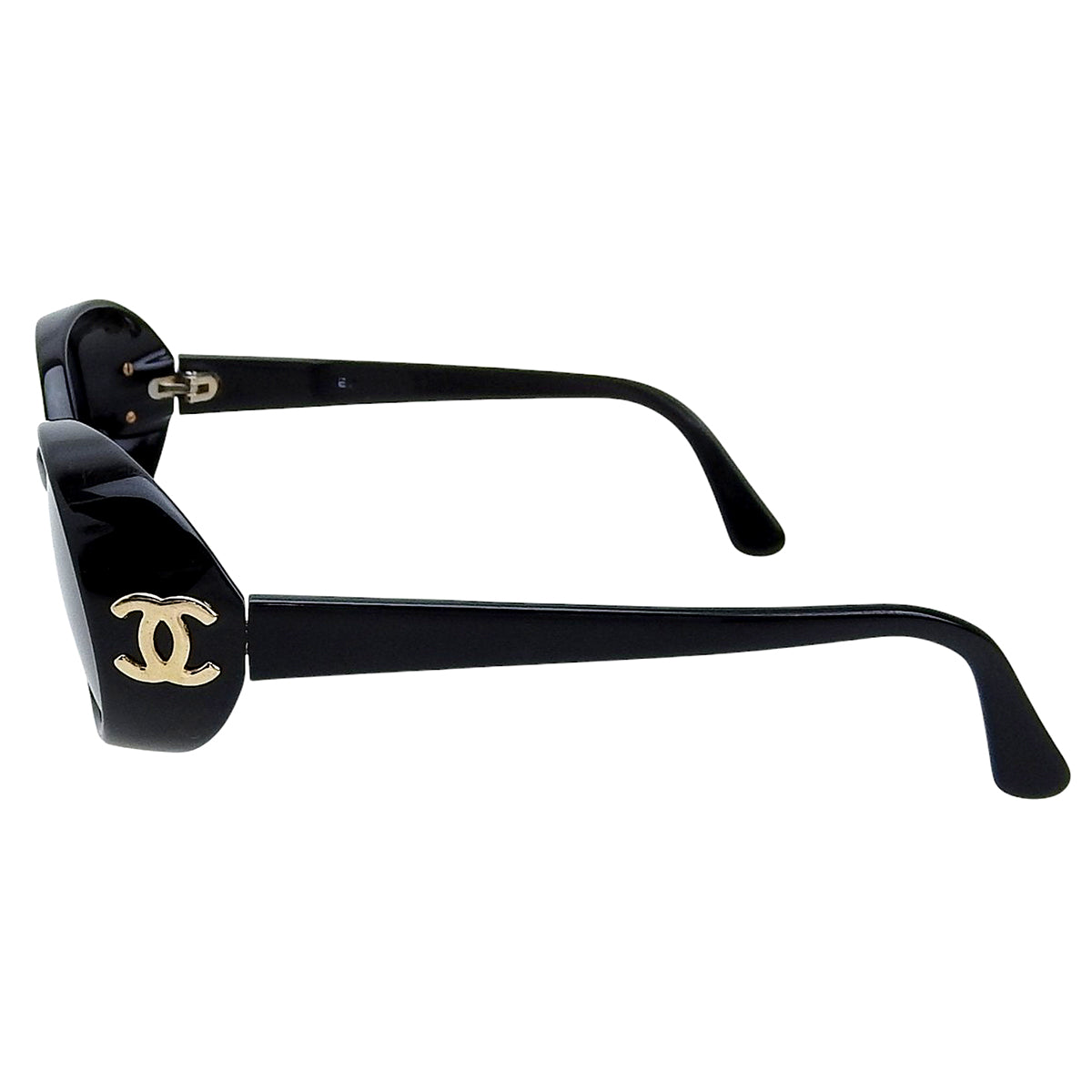 CC Mark Plate Round Sunglasses Black