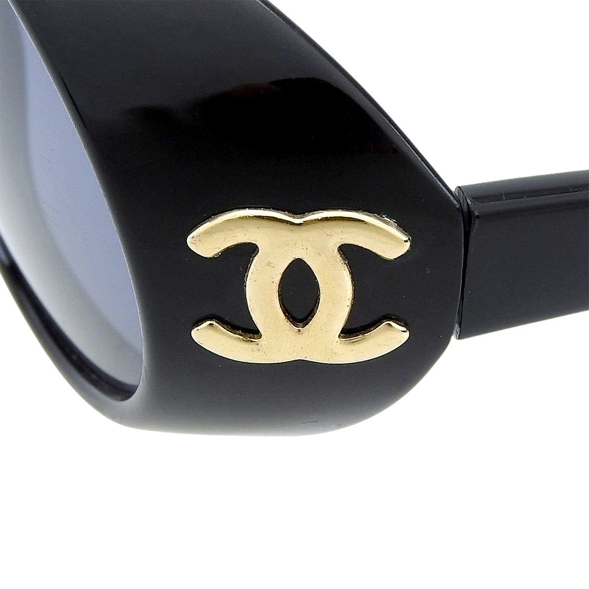 CC Mark Plate Round Sunglasses Black