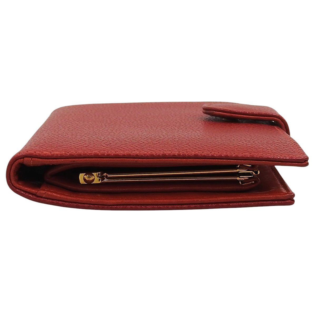 Circa 1998 Caviar Skin CC Logo Stitch Long Wallet Red