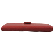 Circa 1998 Caviar Skin CC Logo Stitch Long Wallet Red