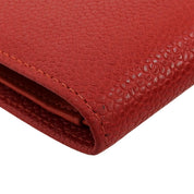Circa 1998 Caviar Skin CC Logo Stitch Long Wallet Red